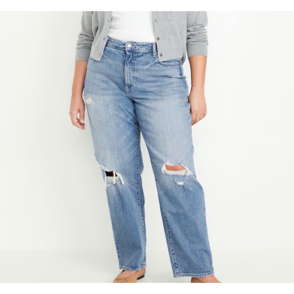 Old Navy High Rise‎ OGG Loose Jeans Distressed Light Wash Size 18